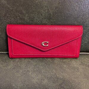 Coach Wyn Small Wallet — Red Leather with Gold Hardware — Like New
